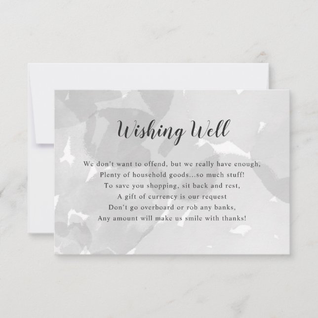 Wishing Well Bridal Shower | grey watercolor Invitation (Front)