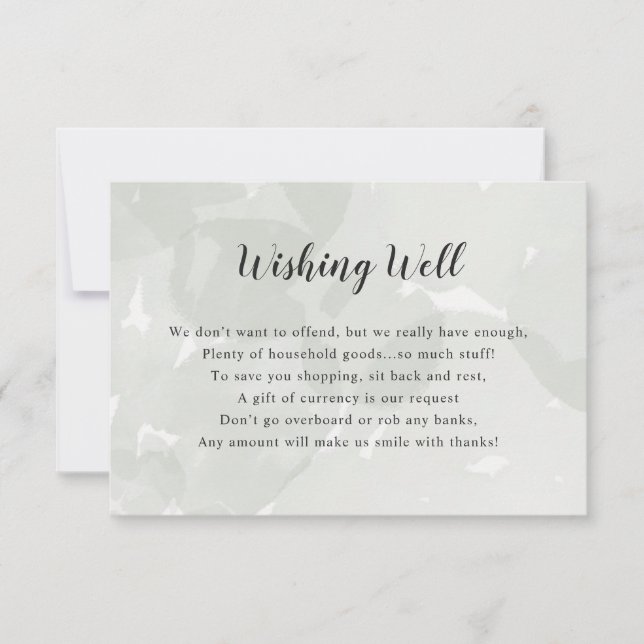 Wishing Well Bridal Shower | sage watercolor Invitation (Front)