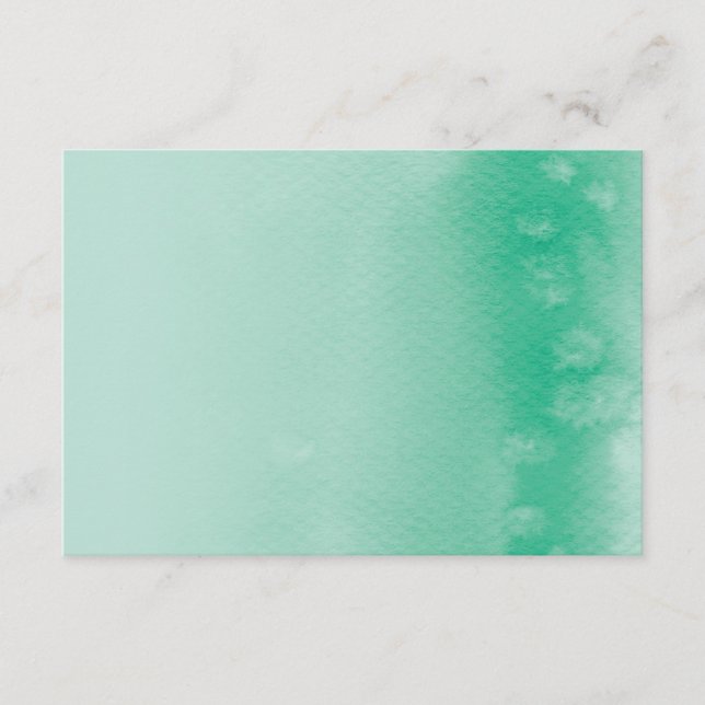 WISHING WELL CARD : ombre watercolor emerald green (Front)