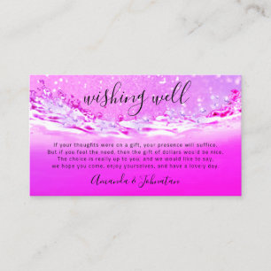 Wishing Well For Wedding Dollar Gift Money Pink Business Card