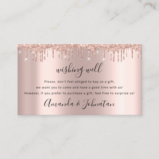Wishing Well For Wedding Gift Ideas Rose Drips Business Card (Front)