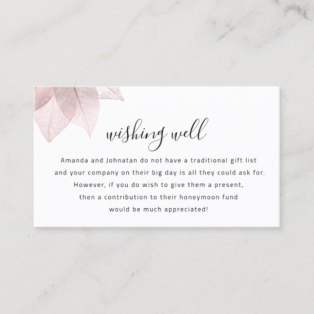 Wishing Well For Wedding Invitation Gift For New (Front)