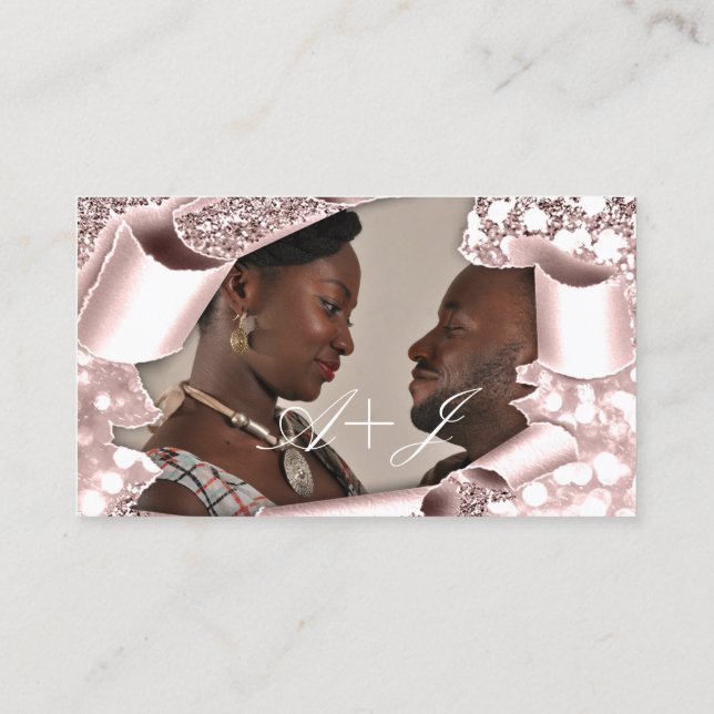 Wishing Well For Wedding Invitation Photo Initials (Back)