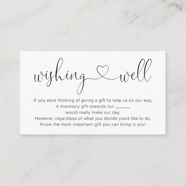 Wishing Well for Wedding Invitation - Simple (Front)