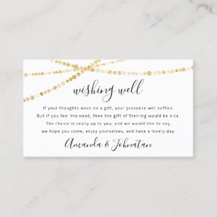 Wishing Well For Wedding Sterling Gift Money Gold Business Card