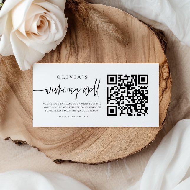 Wishing Well QR Code Graduation Enclosure Card (Creator Uploaded)