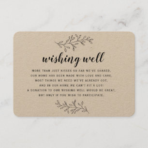 Wishing Well rustic kraft insert card personalised