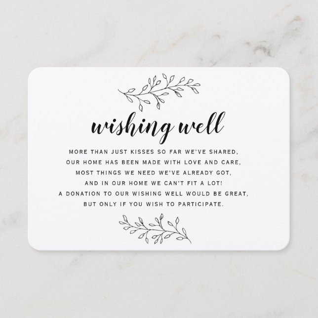 Wishing Well rustic kraft insert card personalised (Front)