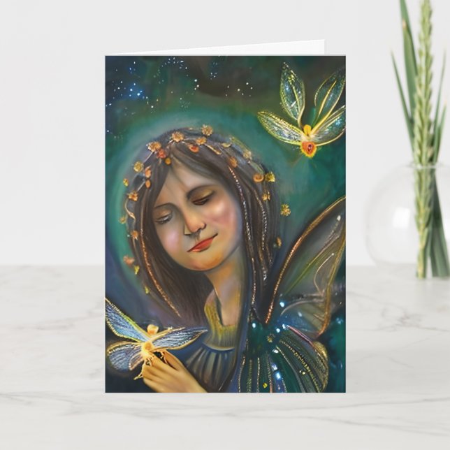 Wishing you a Beautiful Day | Fairy and Butterfly Card (Front)