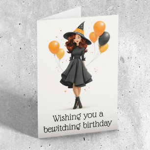 Wishing you a Bewitching Birthday Halloween Witch Card