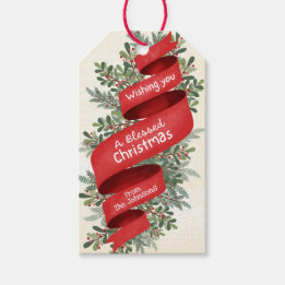 Wishing You A Blessed Christmas Customisable Name Gift Tags