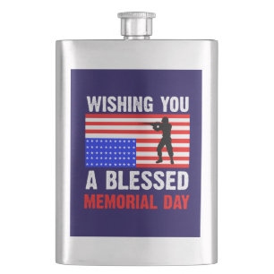 Wishing You A Blessed Memorial Day-62237 Hip Flask