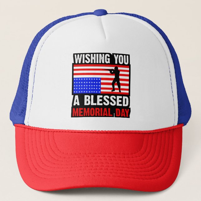 Wishing You A Blessed Memorial Day Trucker Hat (Front)
