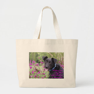 Wishing you a day filled with Whiskers and Butterf Large Tote Bag