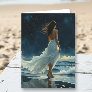Wishing You a Good Day Moonlit Ocean Thoughts Card