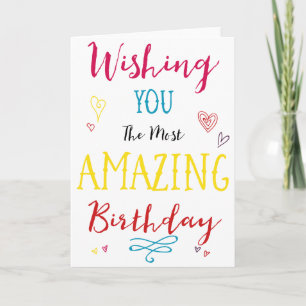 Wishing You a Happy Birthday Colourful Card