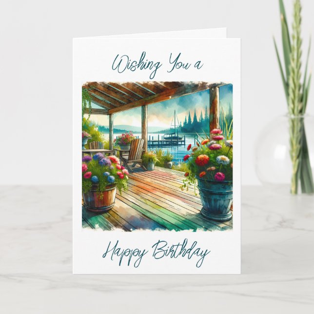 Wishing You a Happy Birthday | Lake House Card (Front)