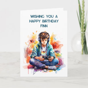 Wishing You a Happy Birthday Personalised   Gamer  Card