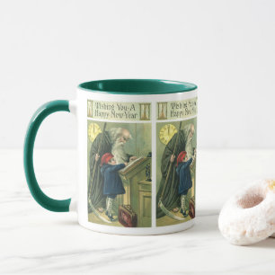 Wishing You a Happy New Year, Vintage Father Time Mug