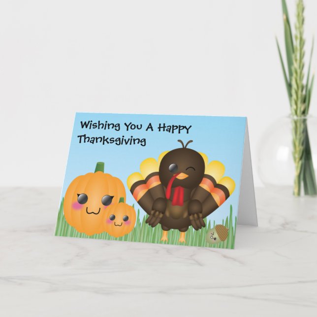 Wishing You A Happy Thanksgiving Holiday Card (Front)