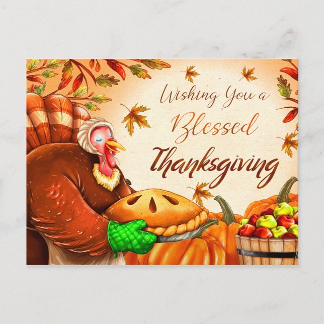 Wishing You A Happy Thanksgiving Postcard (Front)