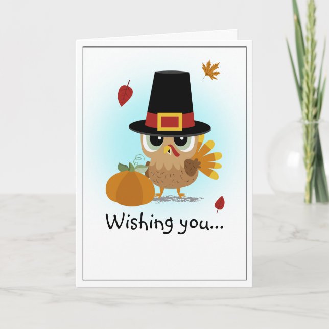 Wishing you a Happy Thanksgiving Turkey Card (Front)