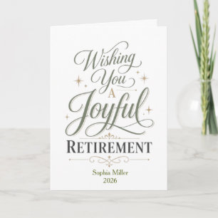 Wishing You A Joyful Retirement Personalised Name Card