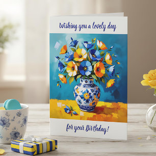 Wishing you a Lovely Birthday Flowers Card