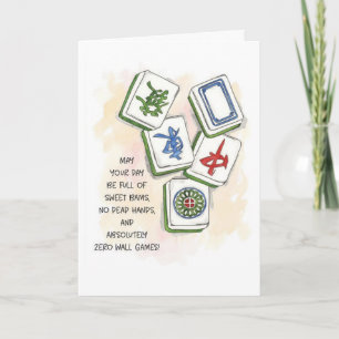 Wishing You a Lucky Year Mahjong Birthday Card