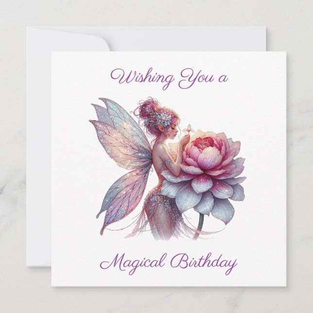 Wishing You a Magical Birthday | Colouring Page Card (Front)