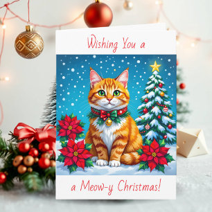 Wishing You a Meow-y Christmas   Personalized Holiday Card