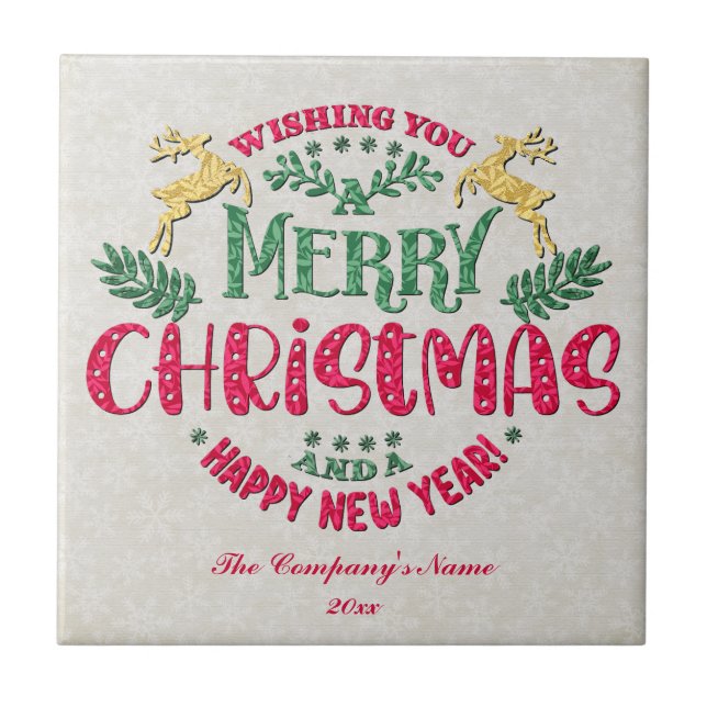 Wishing You a Merry Christmas & a Happy New Year Tile (Front)