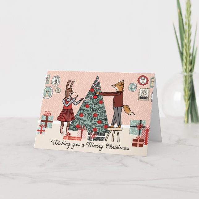 Wishing you a Merry Christmas - Decorate the Tree Holiday Card (Front)