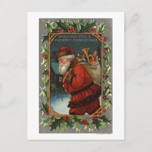 Wishing You a Merry Christmas Marching Holiday Postcard