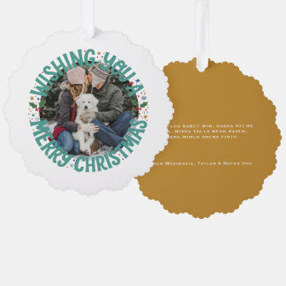 Wishing You a Merry Christmas Personalised Photo Tree Decoration Card