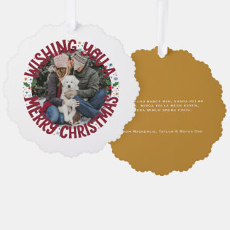 Wishing You a Merry Christmas Personalised Photo Tree Decoration Card