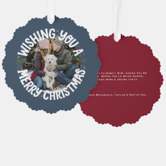 Wishing You a Merry Christmas Personalised Photo Tree Decoration Card