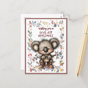 Wishing You A Merry KOAL-ATY Christmas Holiday Postcard