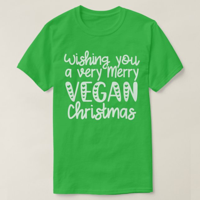 Wishing You A Merry Vegan Christmas Ugly Xmas Vege T-Shirt (Design Front)