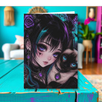 Wishing You a Paw-some Day | Anime Girl & Cat