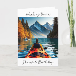 Wishing You a Peaceful Birthday | Kayaking Theme Card