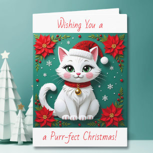 Wishing You a Purr-fect Christmas   Personalized Holiday Card