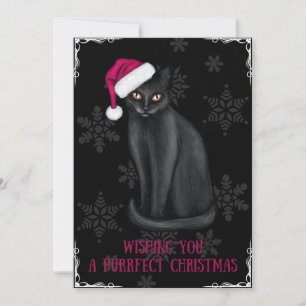 Wishing You A Purrfect Christmas Holiday Card