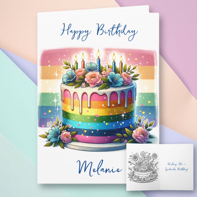 Wishing you a Spectacular Birthday Rainbow Cake Card (Creator Uploaded)