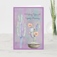 Wishing You A Speedy Recovery Watercolor Cactus