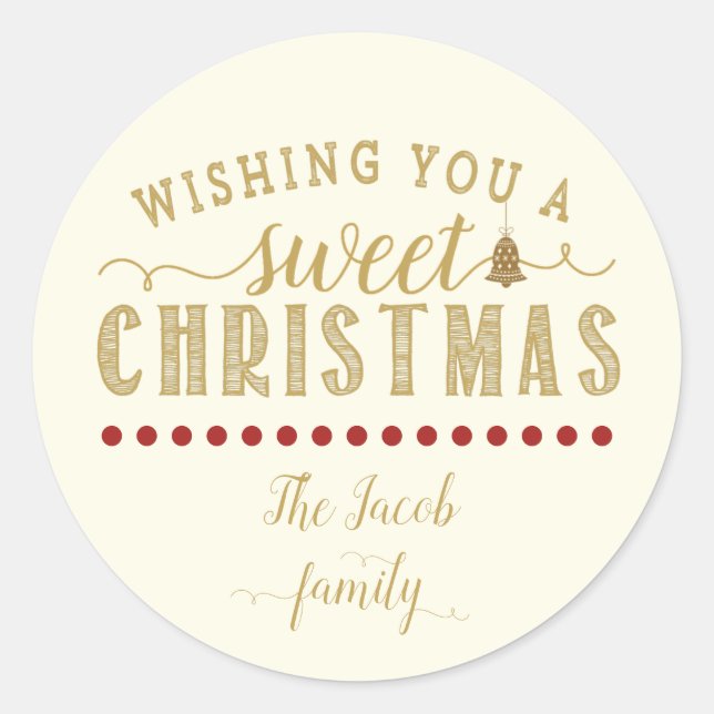 Wishing You A Sweet Christmas Sticker (Front)