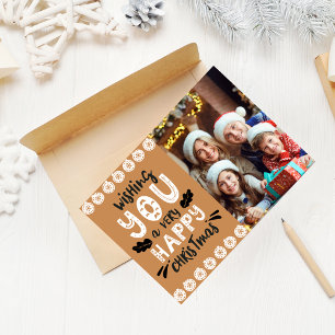 Wishing You a Very Happy Christmas Family Photo Holiday Card