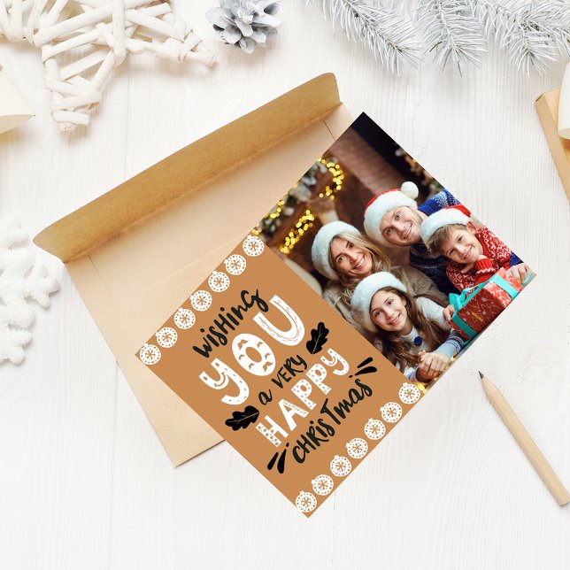 Wishing You a Very Happy Christmas Family Photo Holiday Card (Creator Uploaded)