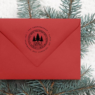 Wishing You A Very Merry Christmas Return Address Self-inking Stamp
