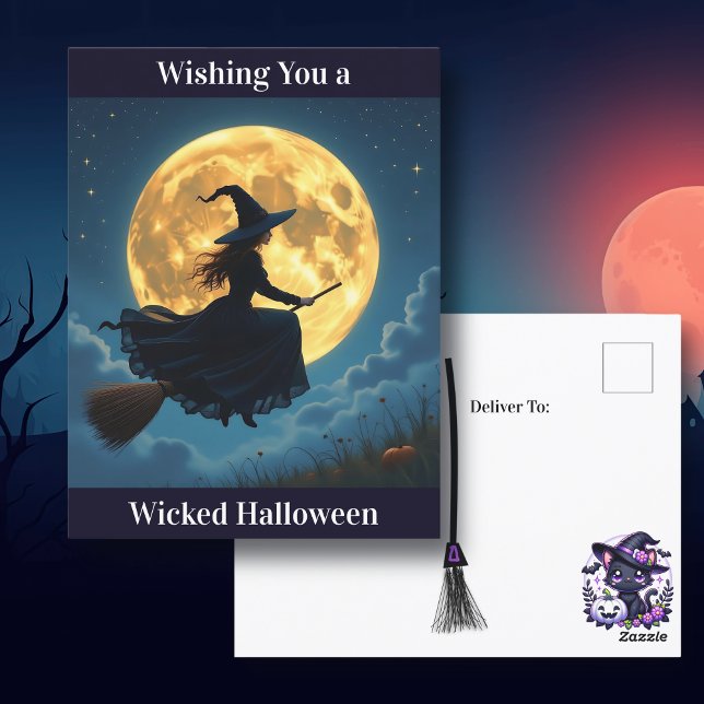 Wishing You a Wicked Halloween | Witch Postcard (Creator Uploaded)